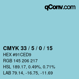 Código de color: CMYK 33 / 5 / 0 / 15 | qconv.com