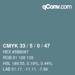 Código de color: CMYK 33 / 5 / 0 / 47 | qconv.com