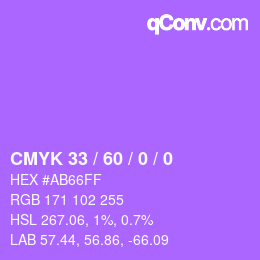 颜色代码: CMYK 33 / 60 / 0 / 0 | qconv.com