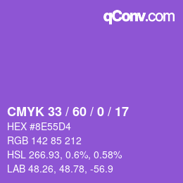 Color code: CMYK 33 / 60 / 0 / 17 | qconv.com