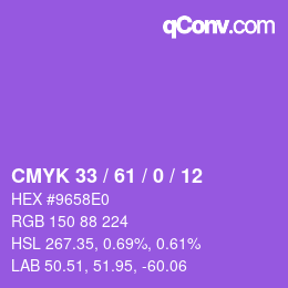 颜色代码: CMYK 33 / 61 / 0 / 12 | qconv.com