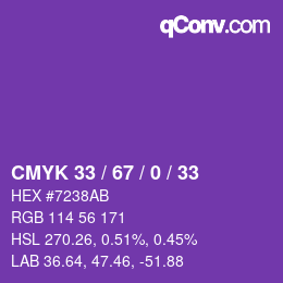 Farbcode: CMYK 33 / 67 / 0 / 33 | qconv.com