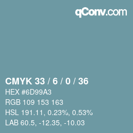 颜色代码: CMYK 33 / 6 / 0 / 36 | qconv.com