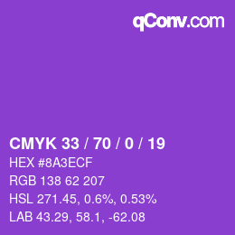 Código de color: CMYK 33 / 70 / 0 / 19 | qconv.com