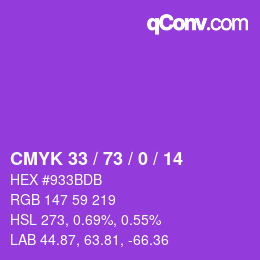 カラーコード: CMYK 33 / 73 / 0 / 14 | qconv.com