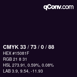 カラーコード: CMYK 33 / 73 / 0 / 88 | qconv.com