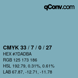 Color code: CMYK 33 / 7 / 0 / 27 | qconv.com