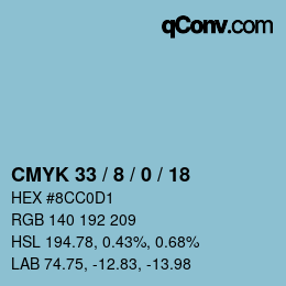 Color code: CMYK 33 / 8 / 0 / 18 | qconv.com