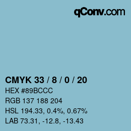Color code: CMYK 33 / 8 / 0 / 20 | qconv.com