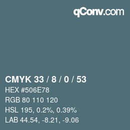 Color code: CMYK 33 / 8 / 0 / 53 | qconv.com