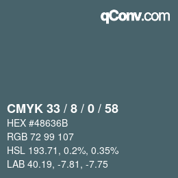 Color code: CMYK 33 / 8 / 0 / 58 | qconv.com