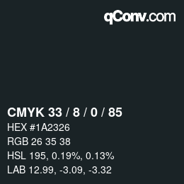 Color code: CMYK 33 / 8 / 0 / 85 | qconv.com