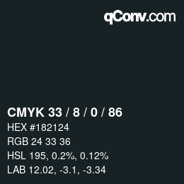 Color code: CMYK 33 / 8 / 0 / 86 | qconv.com
