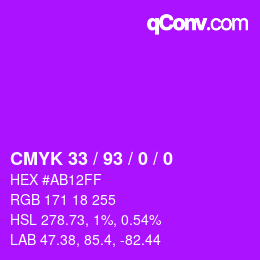 Farbcode: CMYK 33 / 93 / 0 / 0 | qconv.com