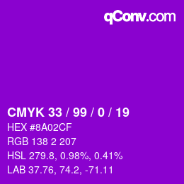Farbcode: CMYK 33 / 99 / 0 / 19 | qconv.com
