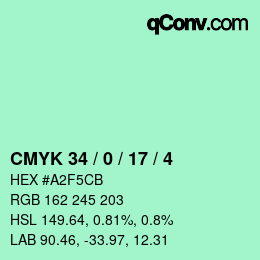 Código de color: CMYK 34 / 0 / 17 / 4 | qconv.com