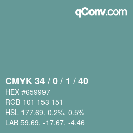 Color code: CMYK 34 / 0 / 1 / 40 | qconv.com