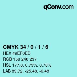 Color code: CMYK 34 / 0 / 1 / 6 | qconv.com