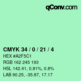 Código de color: CMYK 34 / 0 / 21 / 4 | qconv.com
