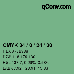 Color code: CMYK 34 / 0 / 24 / 30 | qconv.com