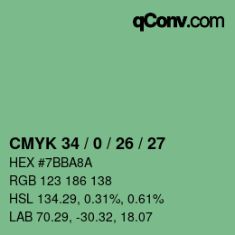 Color code: CMYK 34 / 0 / 26 / 27 | qconv.com