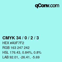 Color code: CMYK 34 / 0 / 2 / 3 | qconv.com