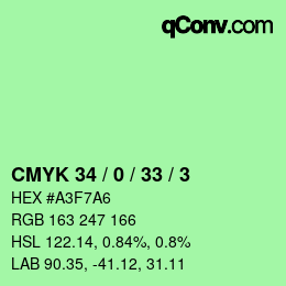 Color code: CMYK 34 / 0 / 33 / 3 | qconv.com