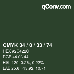 Código de color: CMYK 34 / 0 / 33 / 74 | qconv.com