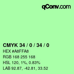 Color code: CMYK 34 / 0 / 34 / 0 | qconv.com