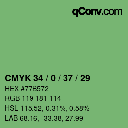 カラーコード: CMYK 34 / 0 / 37 / 29 | qconv.com