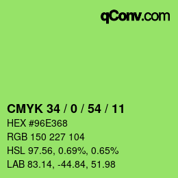 Color code: CMYK 34 / 0 / 54 / 11 | qconv.com