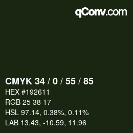 Código de color: CMYK 34 / 0 / 55 / 85 | qconv.com
