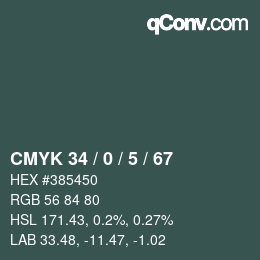 Código de color: CMYK 34 / 0 / 5 / 67 | qconv.com