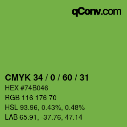颜色代码: CMYK 34 / 0 / 60 / 31 | qconv.com