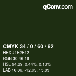 Código de color: CMYK 34 / 0 / 60 / 82 | qconv.com