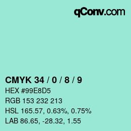 Color code: CMYK 34 / 0 / 8 / 9 | qconv.com
