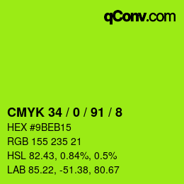 Color code: CMYK 34 / 0 / 91 / 8 | qconv.com