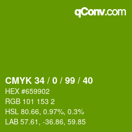 Color code: CMYK 34 / 0 / 99 / 40 | qconv.com