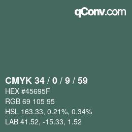 颜色代码: CMYK 34 / 0 / 9 / 59 | qconv.com