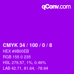 Color code: CMYK 34 / 100 / 0 / 8 | qconv.com