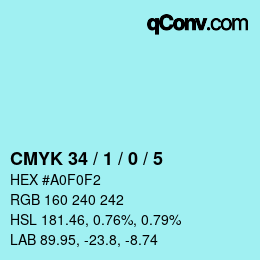 Color code: CMYK 34 / 1 / 0 / 5 | qconv.com