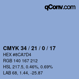 Color code: CMYK 34 / 21 / 0 / 17 | qconv.com