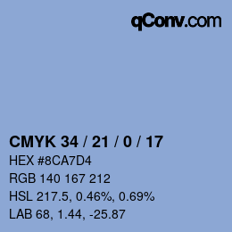 Color code: CMYK 34 / 21 / 0 / 17 | qconv.com