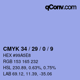 Color code: CMYK 34 / 29 / 0 / 9 | qconv.com