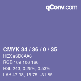 Código de color: CMYK 34 / 36 / 0 / 35 | qconv.com