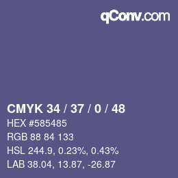 Código de color: CMYK 34 / 37 / 0 / 48 | qconv.com