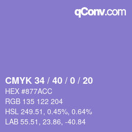 Color code: CMYK 34 / 40 / 0 / 20 | qconv.com