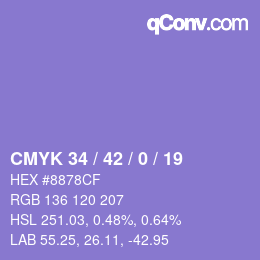 Código de color: CMYK 34 / 42 / 0 / 19 | qconv.com