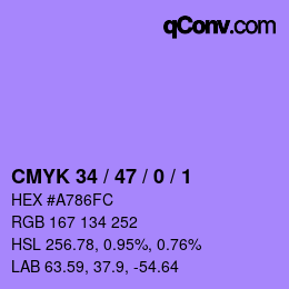 Color code: CMYK 34 / 47 / 0 / 1 | qconv.com