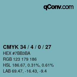 Color code: CMYK 34 / 4 / 0 / 27 | qconv.com